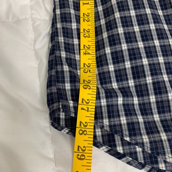 Banana Republic Men’s XL Blue,Grey & White Checked Long Sleeve 100% Cotton Shirt - Picture 11 of 16